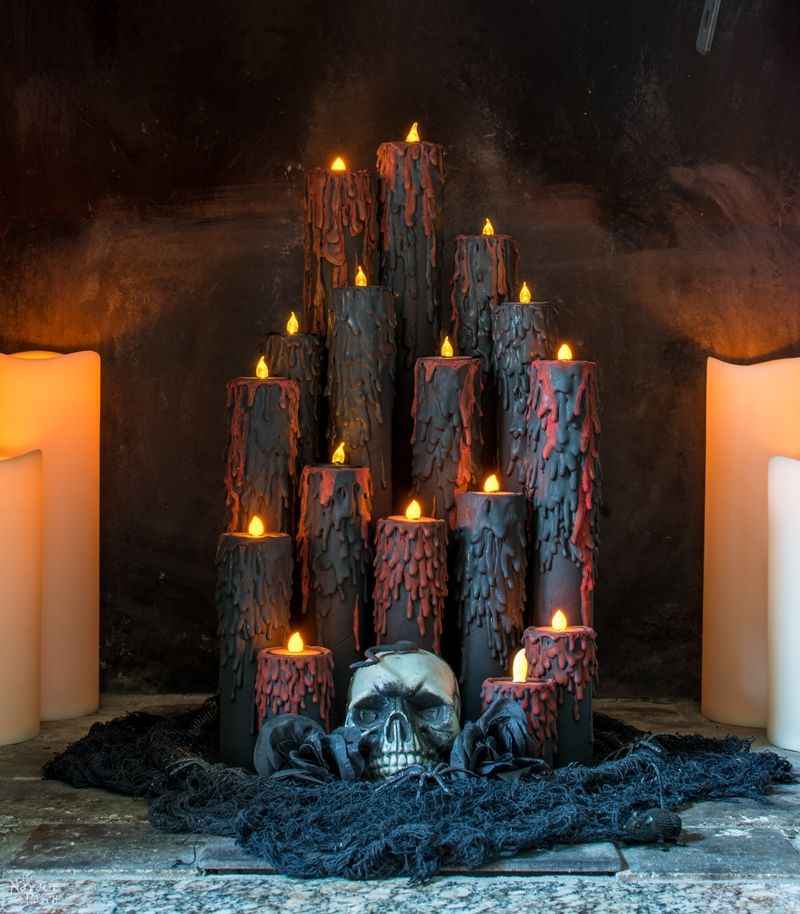 Halloween Blood Candles | DIY Halloween prop | How to make Halloween candles | Upcycled cardboard tubes | Upcycled and Repurposed Halloween decor | #TheNavagePatch #Upcycle #Repurposed #halloweendecorations #halloween #easydiy #DIY #halloweenparty #halloweencrafts #HarryPotter | TheNavagePatch.com