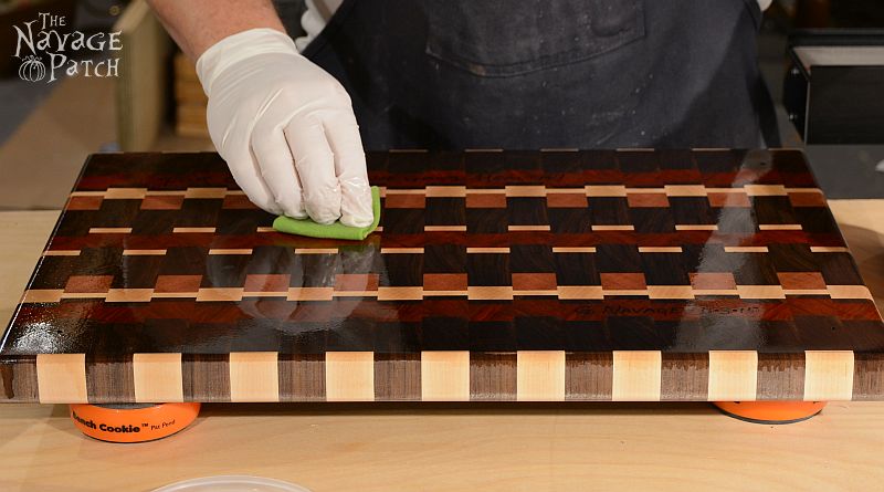 End-Grain Cutting Board Tutorial and Plans | How to make a cutting board that will last for years | Free plans for a DIY end grain cutting board | Handmade cutting board | DIY cutting board with food safe varnish | How to make an end grain cutting board | #TheNavagePatch #DIY #freeplans #Tutorial #Handmade #Endgrain #Cuttingboard #exoticwood #Woodworking | TheNavagePatch.com