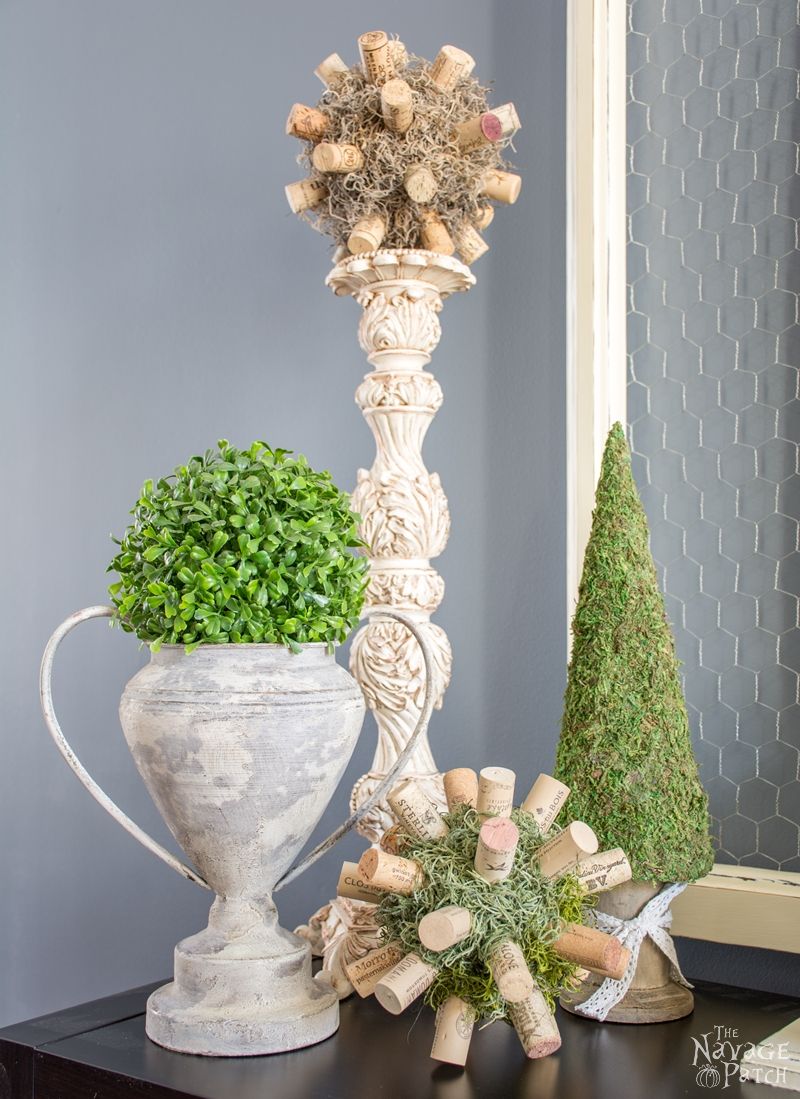 DIY Moss Balls and Topiaries | DIY moss topiary and faux moss balls | How to make a topiary the easy way | DIY French Country style home decor | How to make a moss ball | Upcycled spring decoration | #TheNavagePatch #Upcycled #DIY #crafts #FrenchCountry #Farmhouse #Springdecor | TheNavagePatch.com