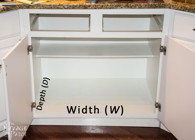 empty cabinet with dimensions