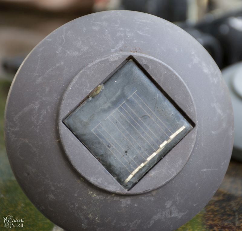 closeup of a hazy solar panel from a landscape light