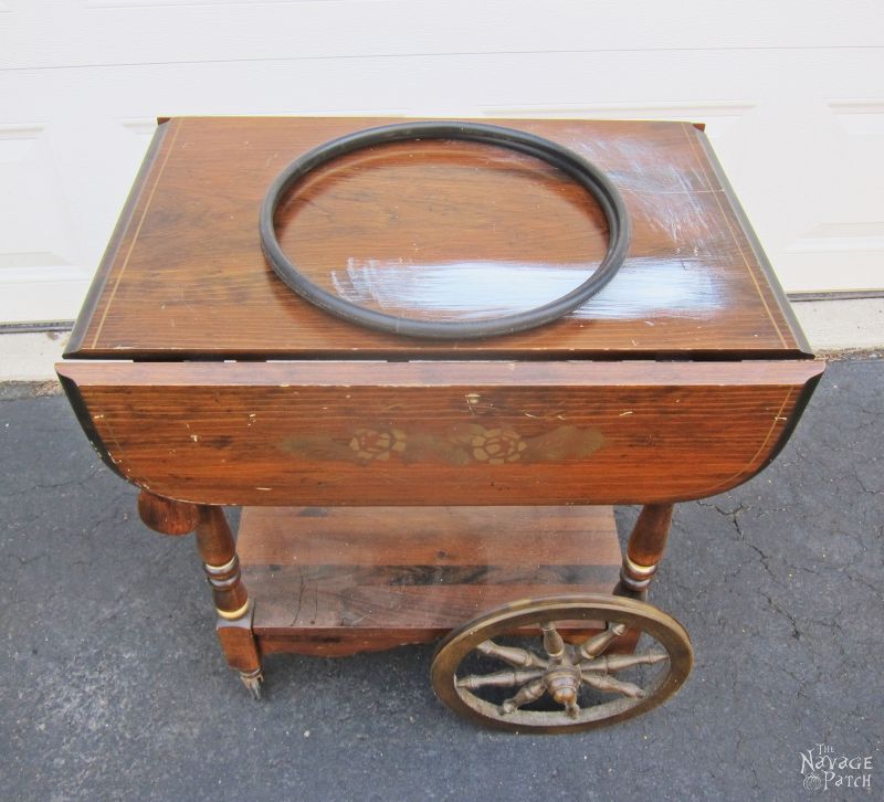 Tea Cart Makeover The Navage Patch, Antique Wooden Tea Cart With Wheels