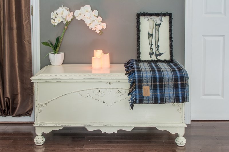 Painted store cedar chest