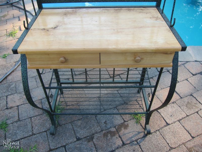 Painted shop bakers rack