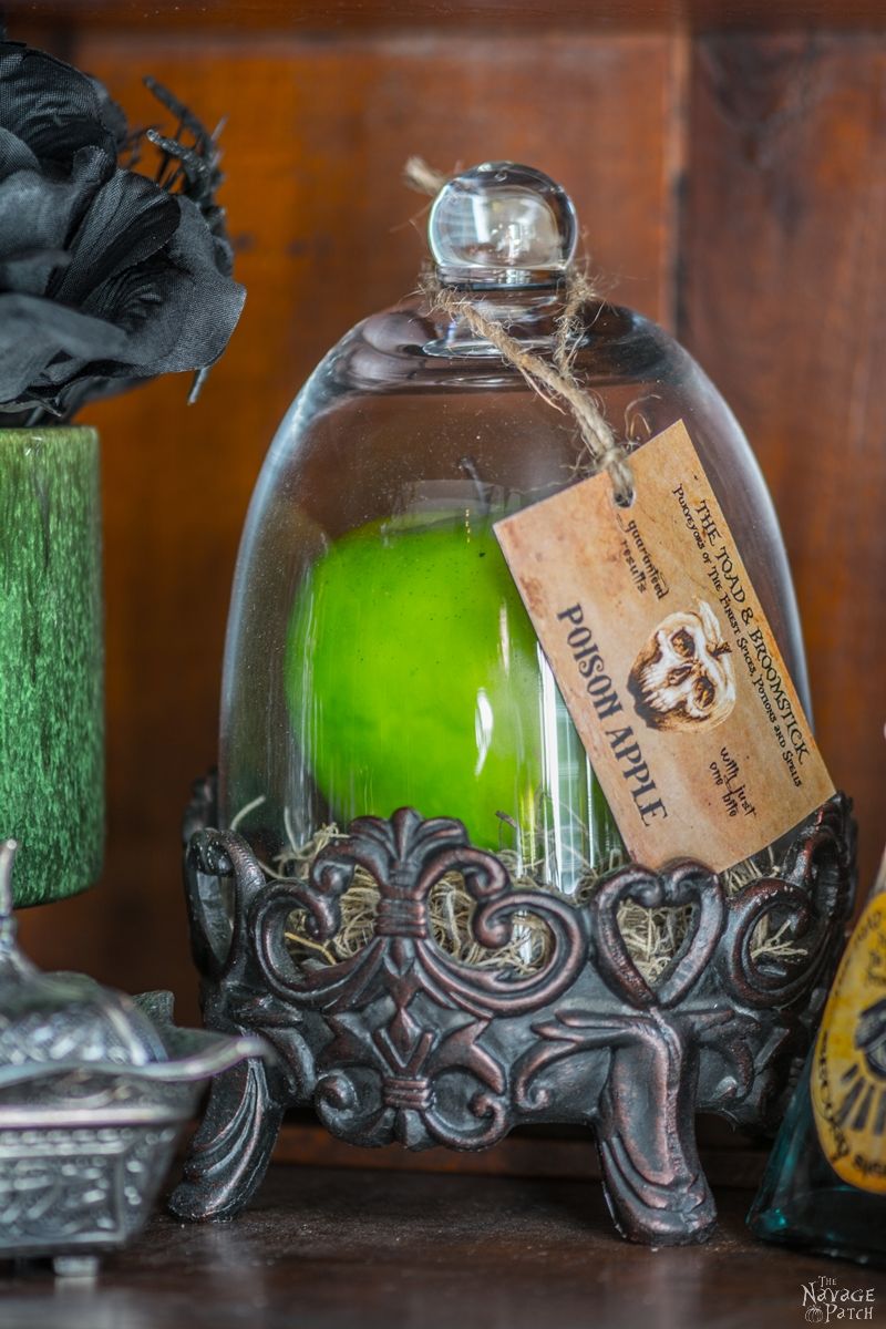 Halloween Apothecary Jars and Free Printable Labels | DIY potion bottle and spell books Halloween decor | Harry Potter theme Halloween decor ideas | Free printable labels for apothecary jars | DIY apothecary jars with Dollar store supplies | Spooky and fun witches kitchen ideas | #TheNavagePatch #Halloween #diy #easydiy #potionbottle #potion #halloweedecor # halloweenparty #dollarstore #dollartree #upcycle #repurposed #HarryPotter | TheNavagePatch.com