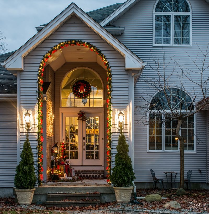 Faux Christmas Tree Repurposed into DIY outdoor christmas garland