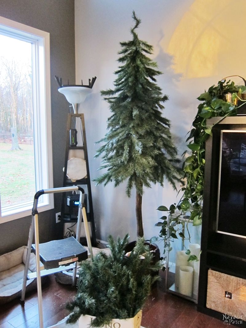 Faux Christmas Tree Repurposed into a DIY Alpine Tree