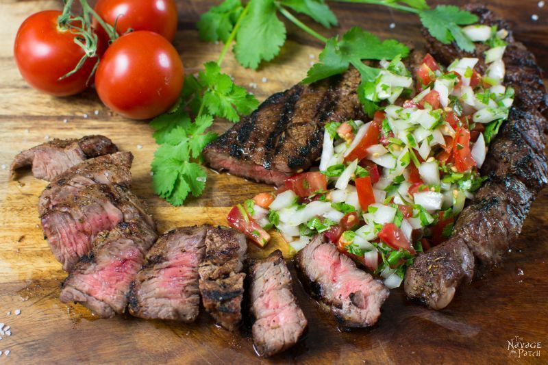 Grilled Dry-Rubbed Sirloin Tips with Sweet Onion-Cilantro Salsa | Steak | Sweet onions | Vidalia | Grilling | | TheNavagePatch.com