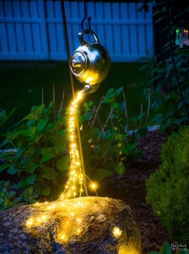 DIY Spilling Solar Lights (Teapot Lights) - TheNavagePatch.com