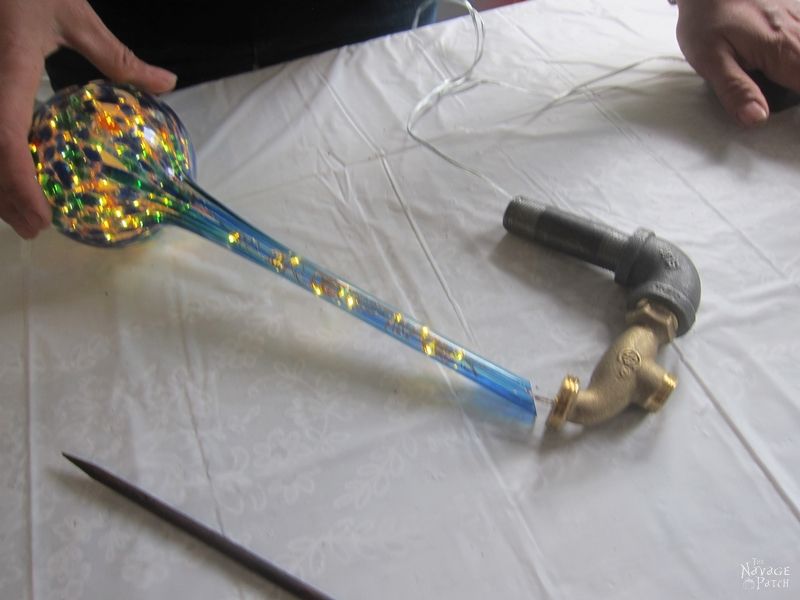 Woman testing the solar lights