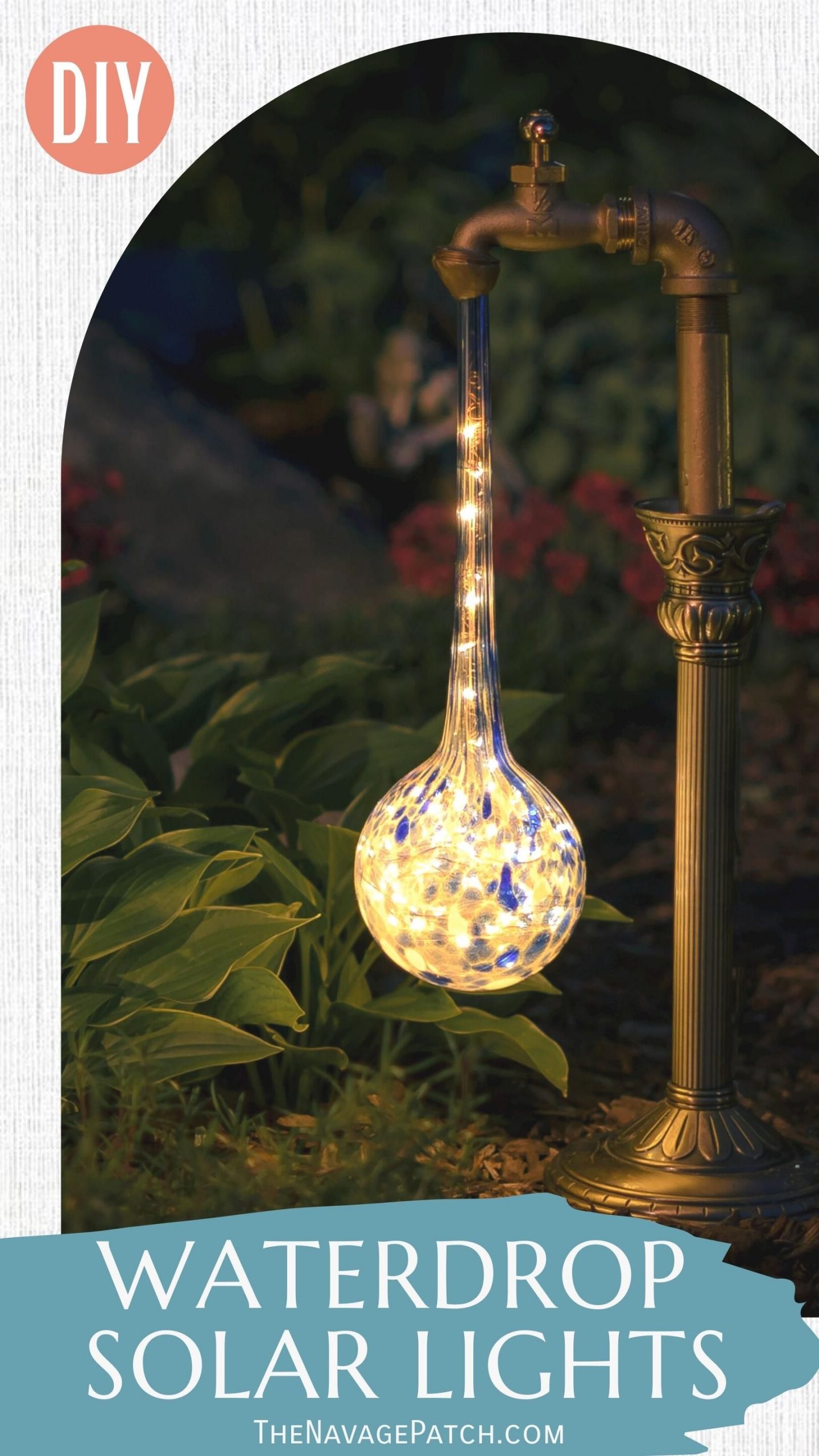 DIY Waterdrop Solar Lights - TheNavagePatch.com