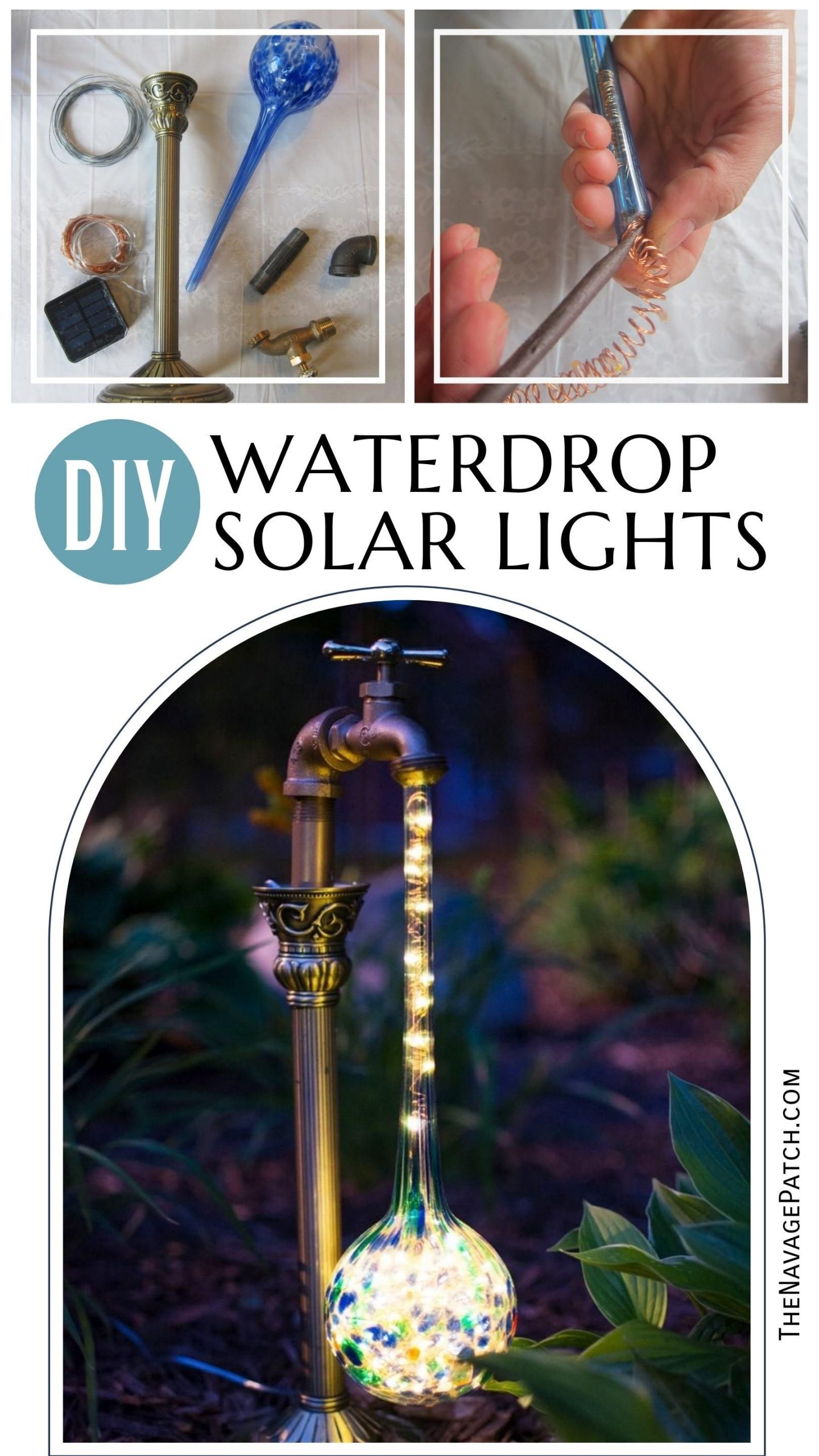 DIY Waterdrop Solar Lights - TheNavagePatch.com 