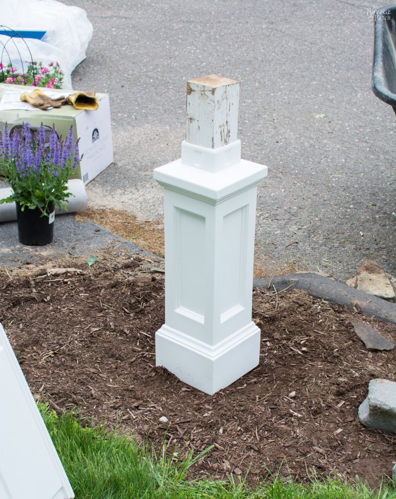 Mailbox Makeover | DIY mailbox and post installation | How to install a mailbox | How to increase curb appeal in a budget | How to remove your old mailbox | DIY mailbox landscape | #TheNavagePatch #curbappeal #DIY #tutorial #HowTo #mailbox #garden #landscaping | TheNavagePatch.com