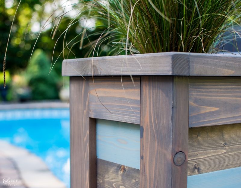 DIY Cedar Planter {with free plans} | How to build an outdoor cedar planter box | #Freeplans for #Woodplanter | DIY coastal style tall and slim planter | How to build a square wood planter | Budget friendly #DIY #planter for the perfect #CurbAppeal | TheNavagePatch.com