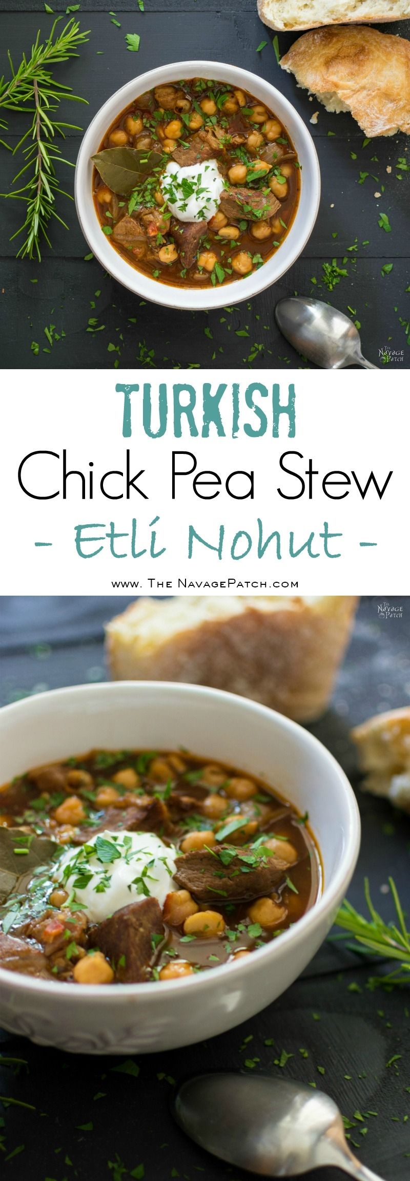 Turkish Chick Pea Stew (Etli Nohut) | TheNavagePatch.com