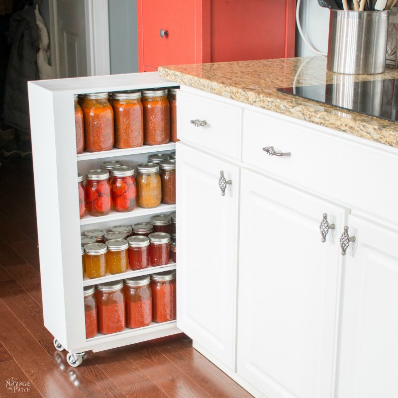 DIY Rolling Kitchen Jar Storage