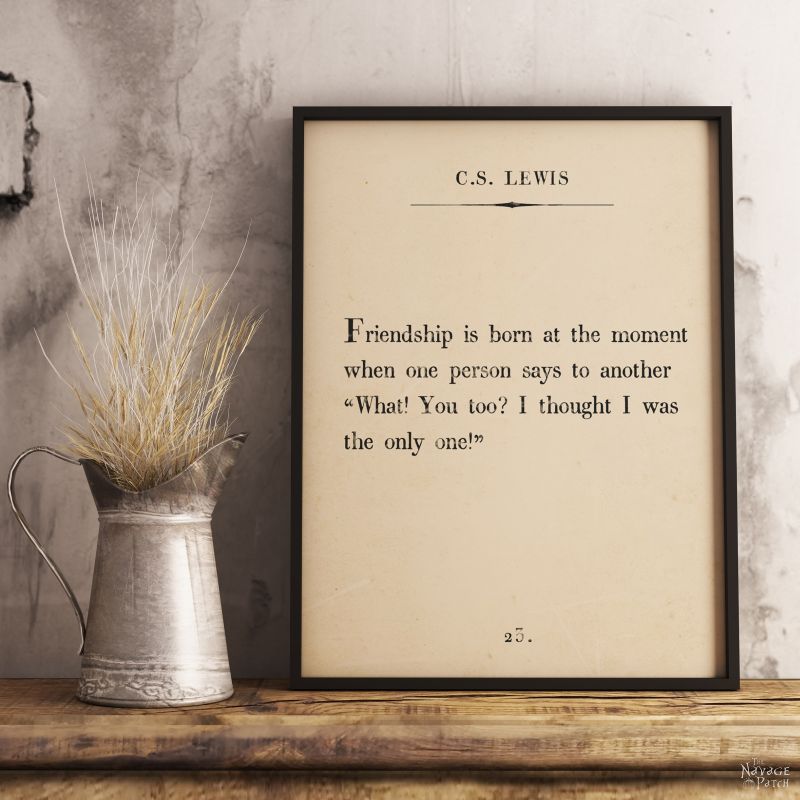 More Oversize Book Page Wall Art (18 Free Printables) | Amazing set of free printable book page quotes – Mark Twain, Paulo Coelho, C.S. Lewis, Henry Van Dyke, Edgar Allen Poe, Francis of Assisi | Free Printable Book Page Quote Art | Free printable oversize typography wall art | #TheNavagePatch #FreePrintable #FreeWallArt #easydiy #GalleryWall #BookPage #Quotes #Typography | TheNavagePatch.com