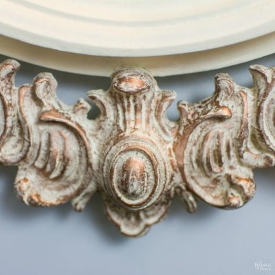 Ornate Mirror Makeover | Free Irish Blessing Stencil Design | How to use metallic wax | DIY chalk paint recipe | Free stencil printable | DIY furniture makeover | How to use homemade chalk paint with paint sprayer | Wagner paint sprayer | #TheNavagePatch #Paintedfurniture #Furnituremakeover #Wagner #freeprintable #freestencil #HowTo #diy #paintsprayer #homedecor | TheNavagePatch.com