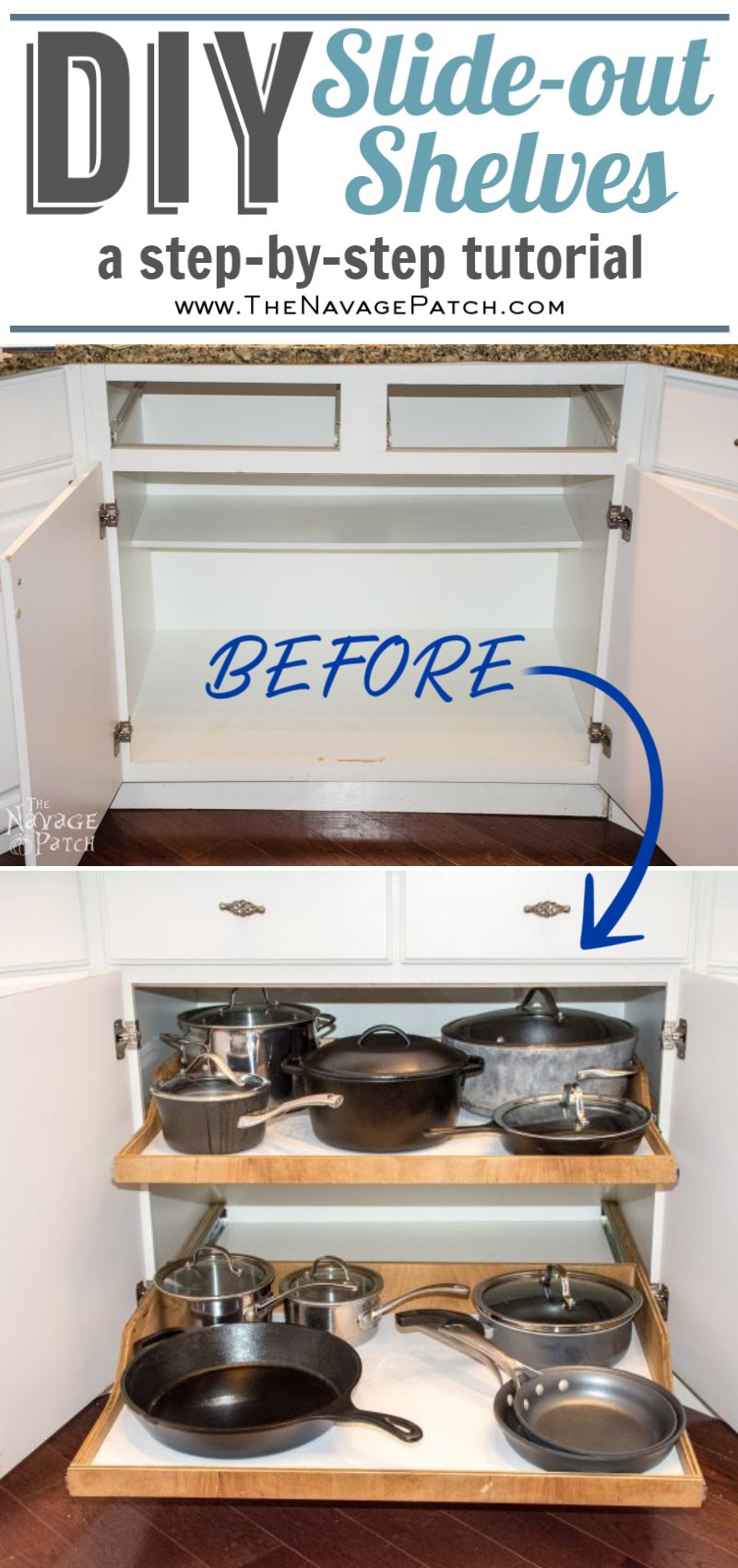 DIY Slide Out Shelves Tutorial The Navage Patch DIY Slide Out Shelves Tutorial The Navage Patch