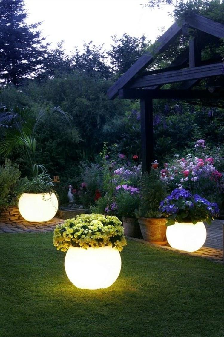 lighted flower pots