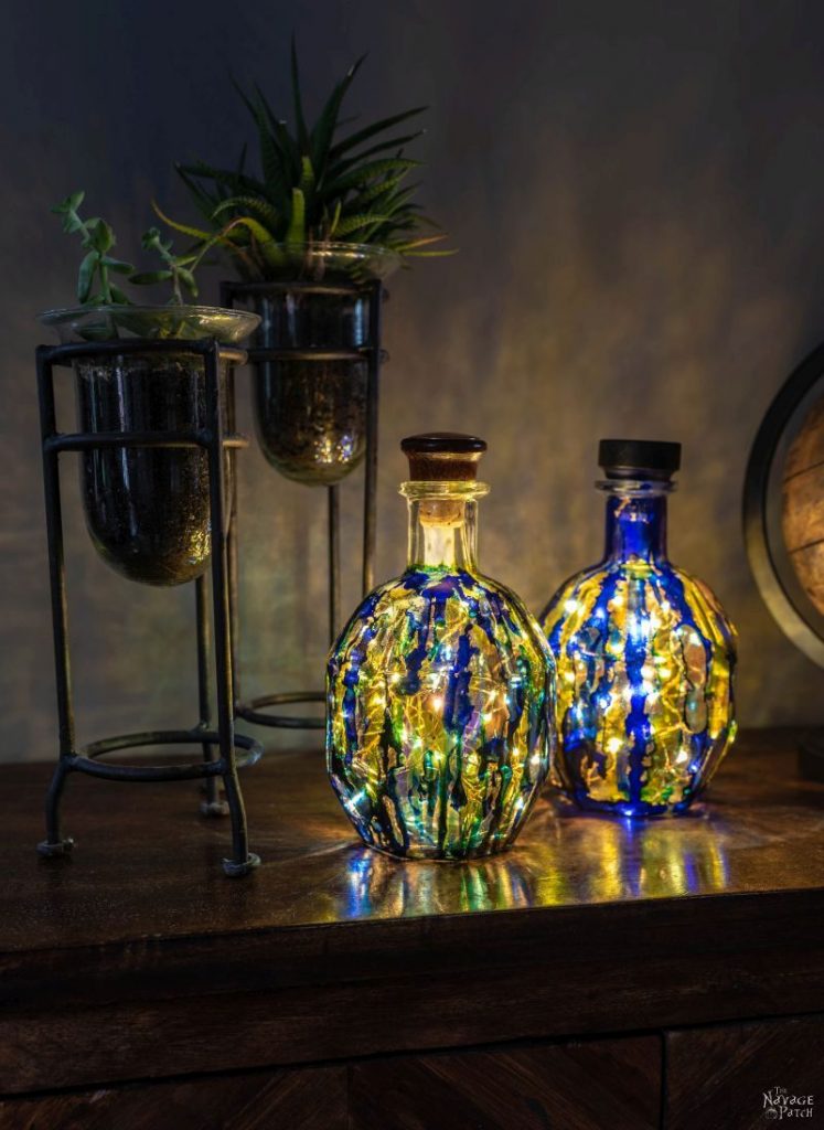 Alcohol Ink Bottle Lights (a 10-minute DIY) - The Navage Patch