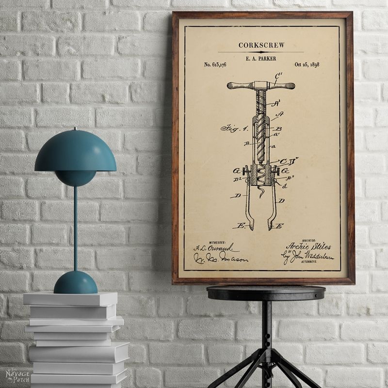 Free Wine Patent Art Printables