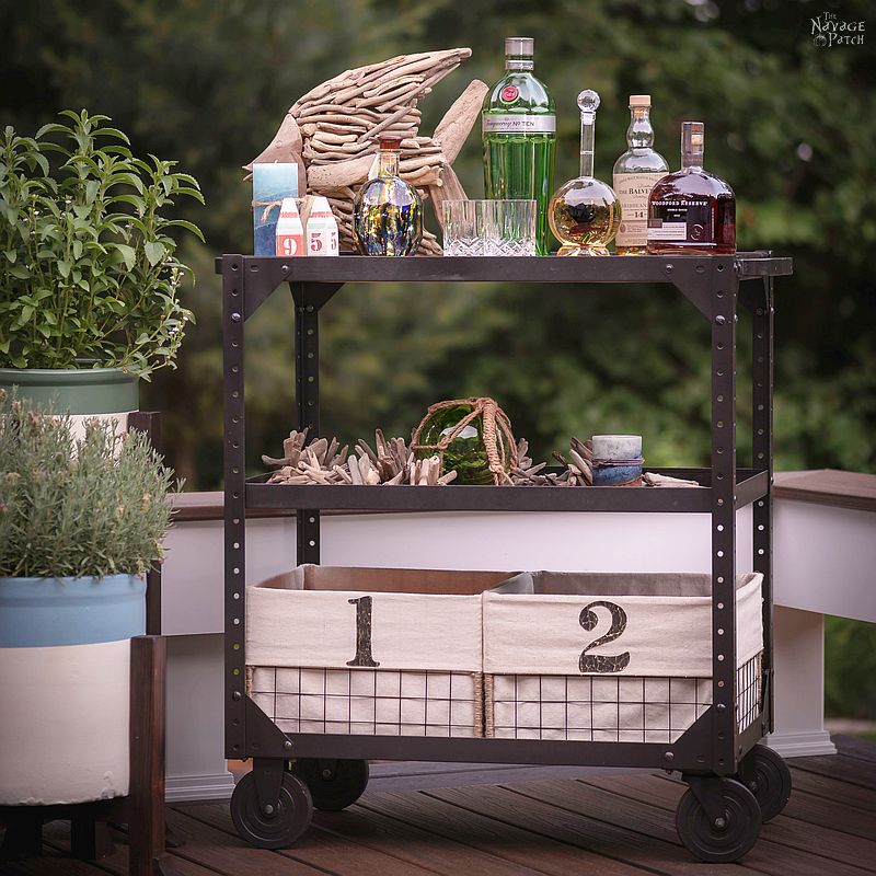 Industrial utility cart makeover | Upcycled industrial cart | How to easily clean rusty and grimy nuts and bolts | The best paint stripper | The safest paint stripper | How to remove paint from old furniture | How to easily strip paint | DIY industrial console cart | Upcycled vintage cart console | #TheNavagePatch #DIY #Industrial #industrialfurniture #DIYfurniture #coastal #farmhousedecor #furnituremakeover #paintedfurniture #farmhousestyle #upcycled #repurposed | TheNavagePatch.com