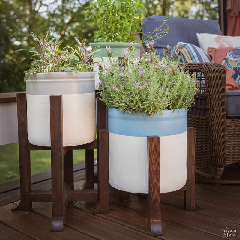 Pottery Barn Inspired DIY Planter & Plant Stand