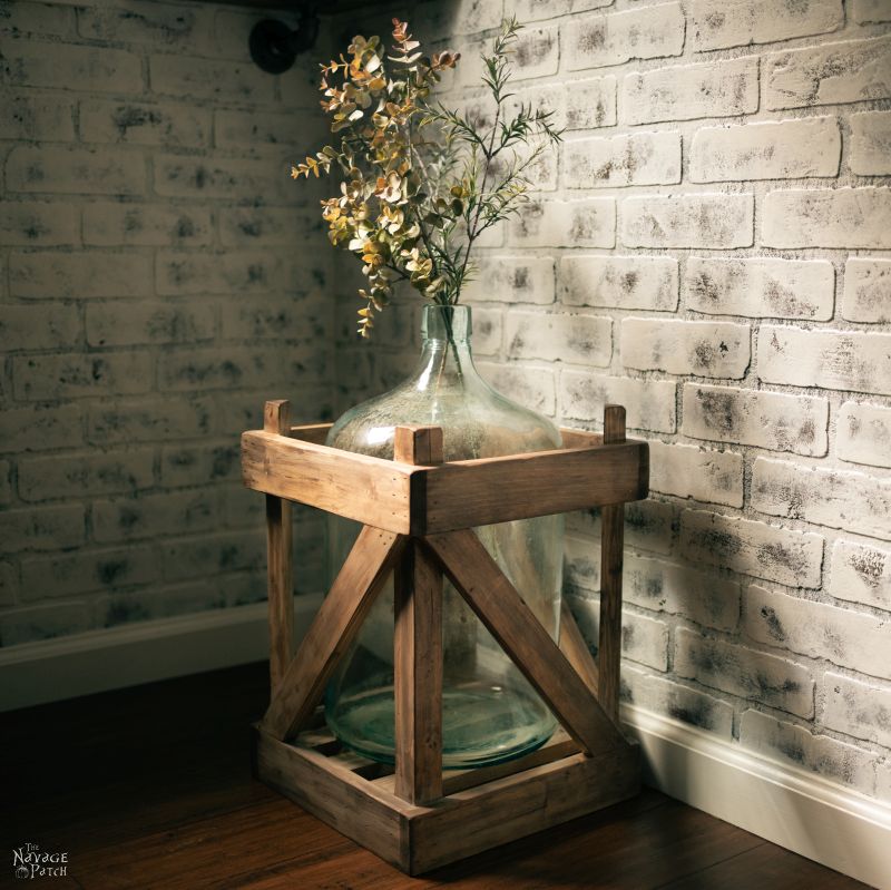 Weathered Wood Carboy Crate