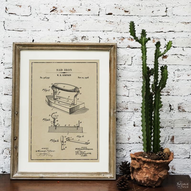 Laundry Room Vintage Patent Prints | Free Vintage Blueprints and patent drawings | Free Laundry Room Wall Art | Free Vintage Laundry Patent Posters | Free Vintage Blueprint and Diagrams | #TheNavagePatch #FreePrintable #Laundry #PatentArt #VintagePrintable #Blueprint #FreeArt #Oversize #WallArt #GalleryWall | Engineering print | DIY Industrial Style Home Decor | TheNavagePatch.com