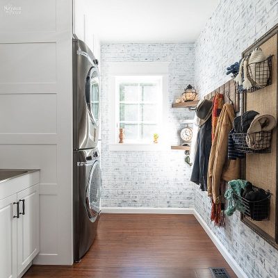 Laundry Room Makeover Reveal | Small laundry room ideas on a budget | Modern farmhouse style laundry room ideas | Small laundry room before and after | Laundry room combined with mudroom | Small space laundry room storage ideas | DIY projects list for a small laundry room makeover | Laundry Room cabinets with Dog Feeding Station | How to organize a laundry room | Free Laundry room printables | #TheNavagePatch #diy #Laundry #organization #beforeafter #HowTo #remodel #diyfurniture #makeover | TheNavagePatch.com