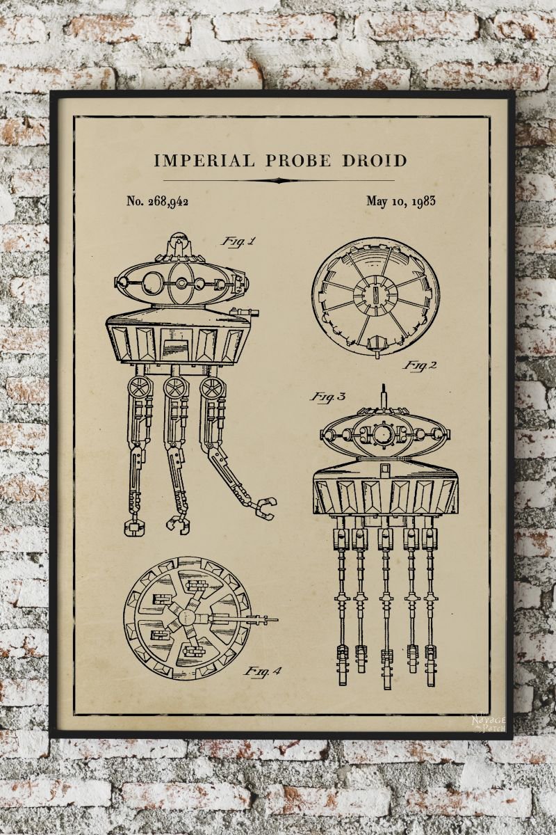 Free Printable Star Wars Blueprints | Free Star Wars printables | Star Wars free vintage blueprint posters | Free DIY Star Wars gift | Millennium Falcon, TIE Fighter, At At Walker, Snowspeeder, Imperial Shuttle, Slave 1, TIE Bomber, X Wing Starfighter Posters | Free printable gift for Star Wars fans | #TheNavagePatch #FreePrintable #Starwars #Blueprint #VintagePrintable #PatentArt #FreeArt #Oversize #Freeposters #GalleryWall #industrial | TheNavagePatch.com