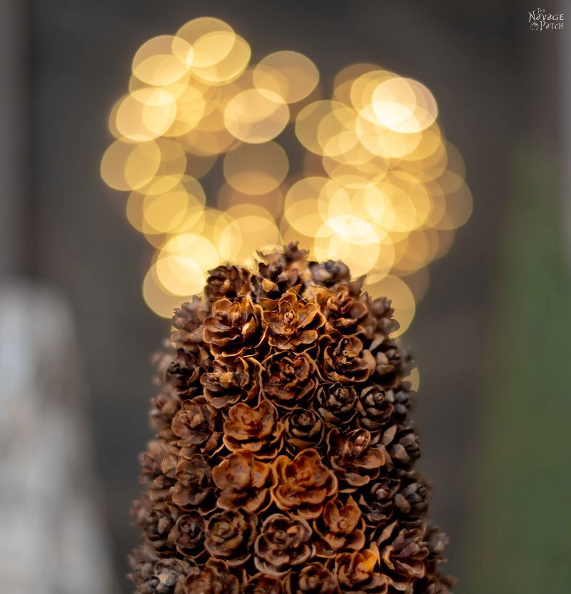Birch Bark and Pine Cone Trees | DIY birch bark topiary | DIY pine cone topiary | How to make a pine cone topiary | Upcycled holiday decoration | #TheNavagePatch #easydiy #Christmas #Upcycled #DIY #Holidaydecor #DIYChristmas #Christmascrafts #Winterdecor #DIYHomedecor #Holidays | TheNavagePatch.com