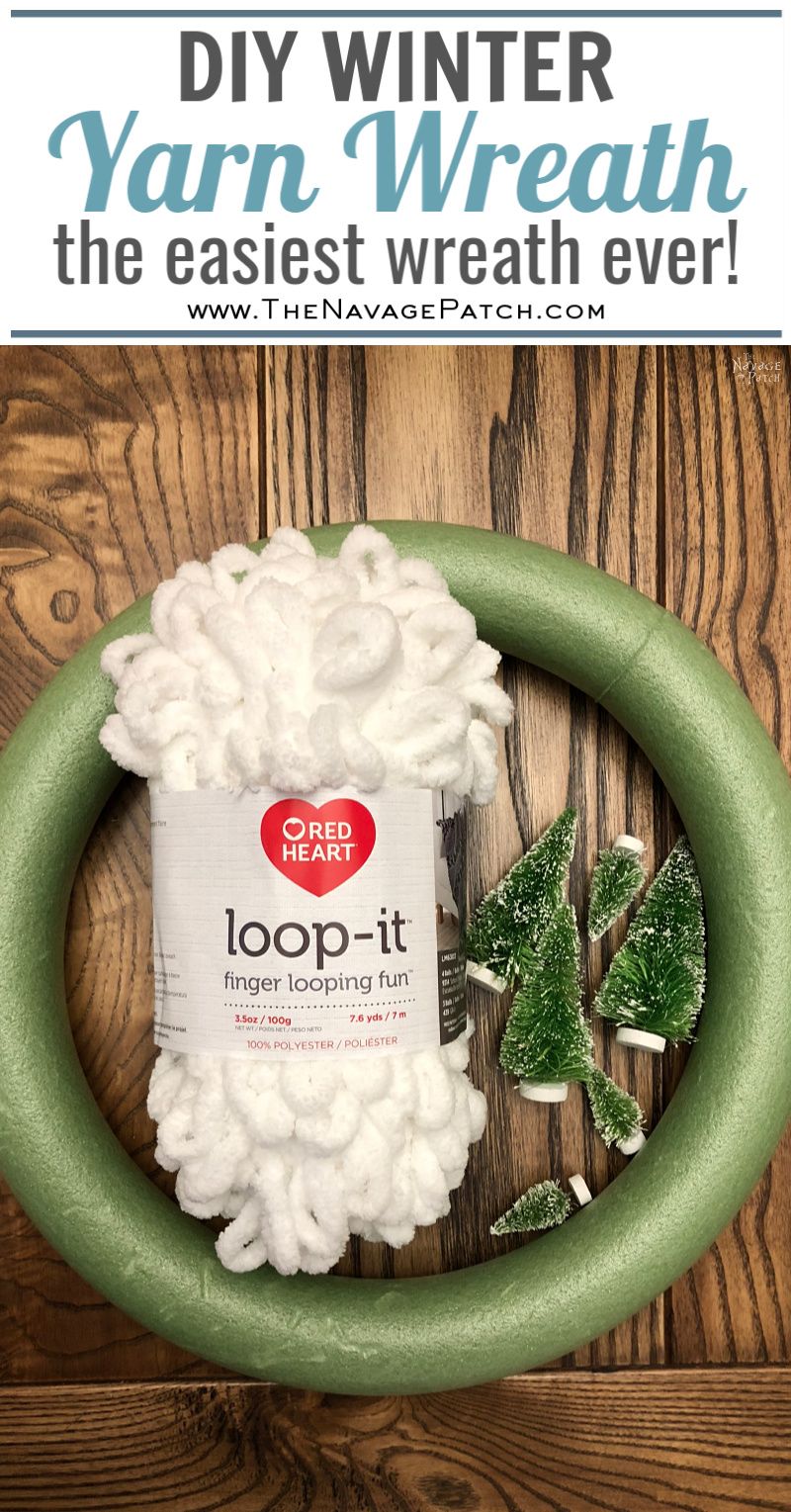 DIY Winter Loop Yarn Wreath | The easiest DIY winter wreath ever | How to make a loop yarn wreath in under 30 minutes | DIY upcycled Christmas decorations | Repurposed Loopity loop yarn | #TheNavagePatch #easydiy #Christmas #Upcycled #Repurposed #DIY #Holidaydecor #DIYChristmas #Christmascrafts #Christmaslights #DIYhomedecor #LoopYarn #Holidays | TheNavagePatch.com