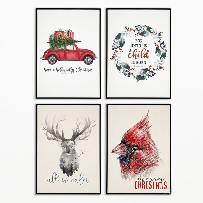 Beautiful Free Watercolor Christmas Printables - The Navage Patch