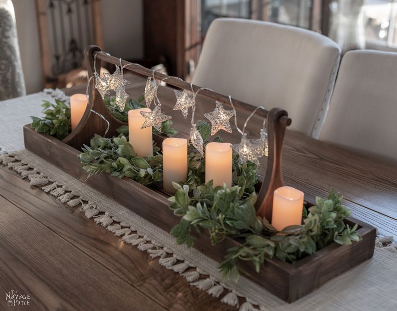 DIY Centerpiece Tray with free plans | How to build a large farmhouse tray | Step-by-step tutorial for DIY large tray | How to get weathered wood look | How to create a centerpiece in less than 5 minutes | Free woodworking plans | Free plans for a large farmhouse tray | #TheNavagePatch #DIY #easydiy #homedecor #DIYfurniture #HowTo #farmhouse #FreePlans #FreePrintable | TheNavagePatch.com