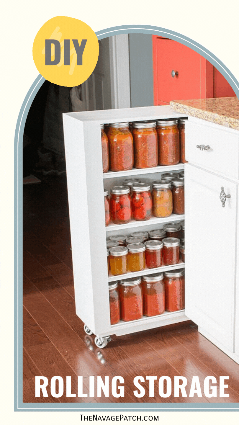 Diy rolling spice online rack next to fridge