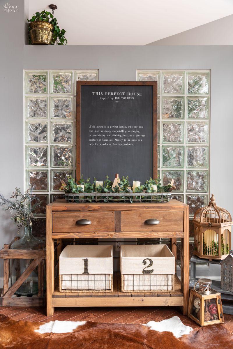 rustic console table