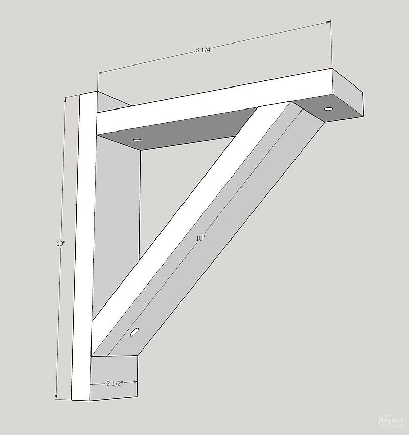 sketchup drawing of diy corbel sconces