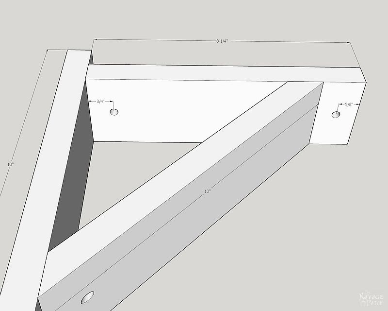 sketchup drawing and dimensions of diy corbel sconces