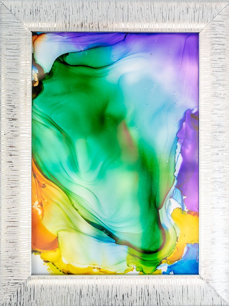 DIY Fired Alcohol Ink Art in a frame