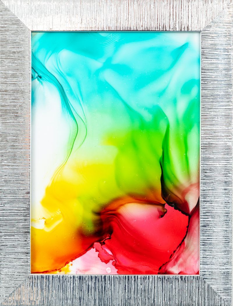 DIY Fired Alcohol Ink Art in a frame