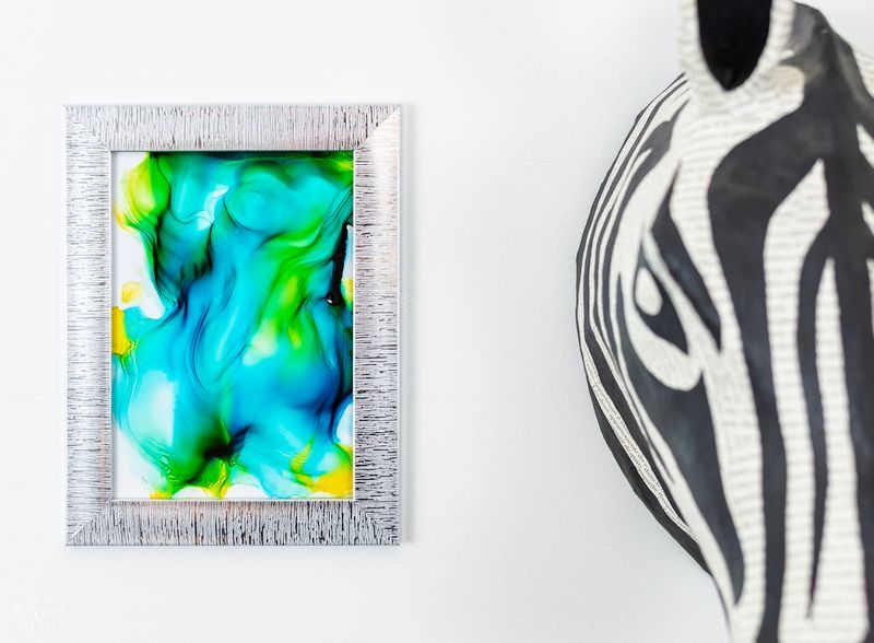 DIY Fired Alcohol Ink Art in a frame