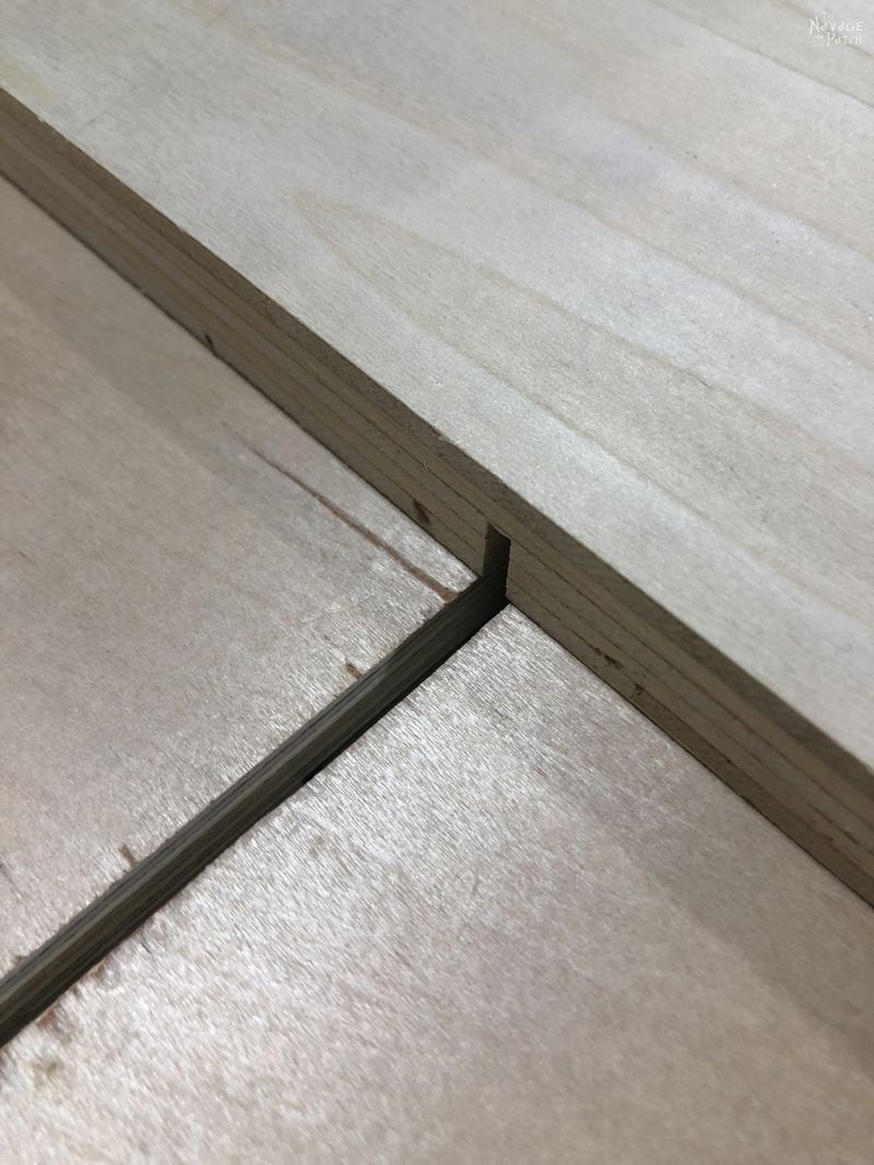 plywood with a channel cut into it