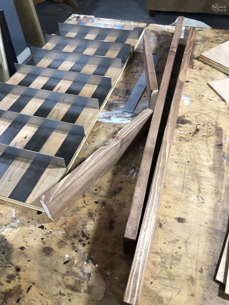 diy vertical chess board before attaching the frame
