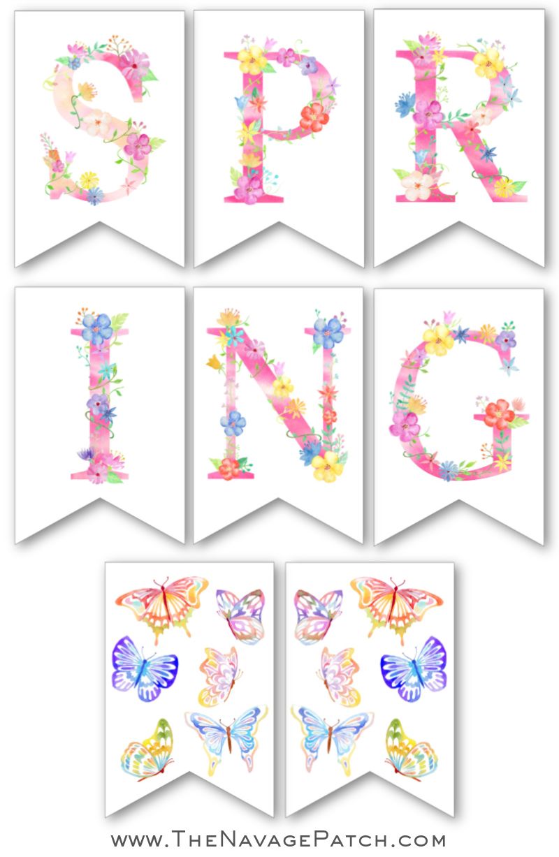 Free Printable Spring Banner Set 1