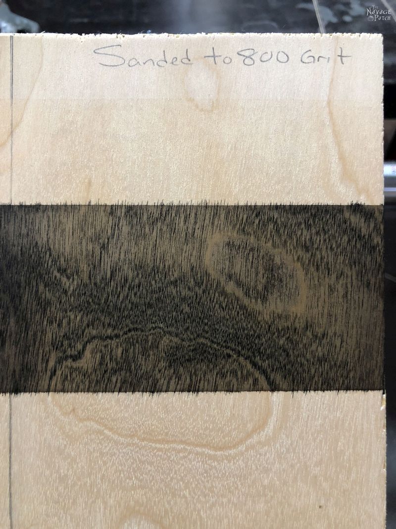 black stain line on plywood