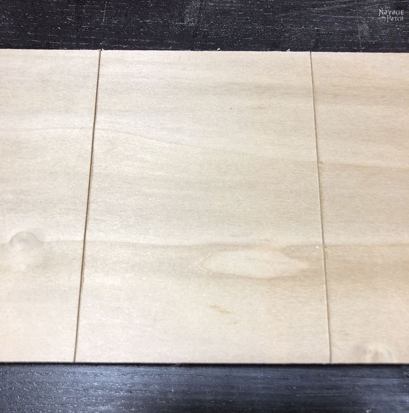 plywood with two grooves cut into it