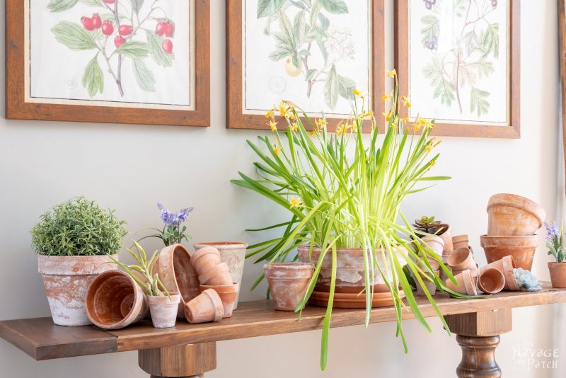 assorted faux aged terra cotta pots