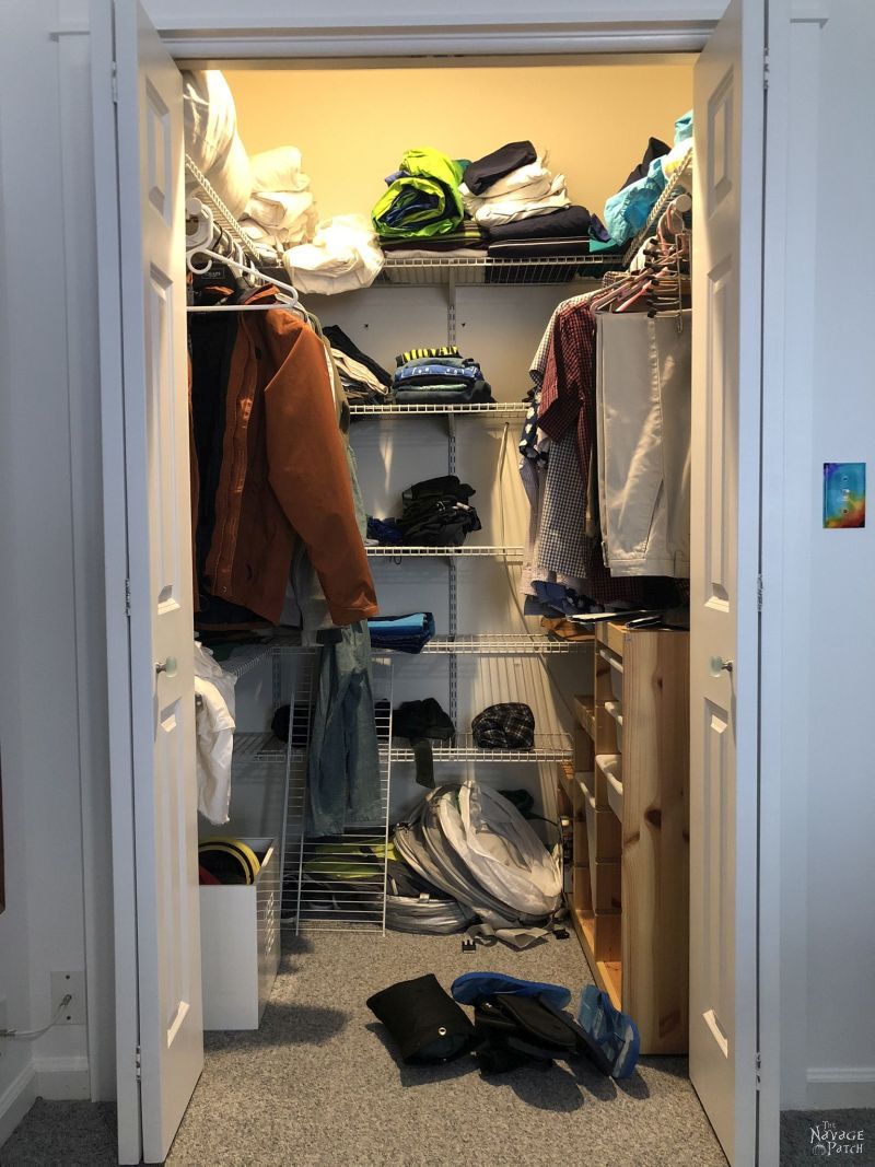 messy small closet